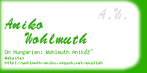 aniko wohlmuth business card